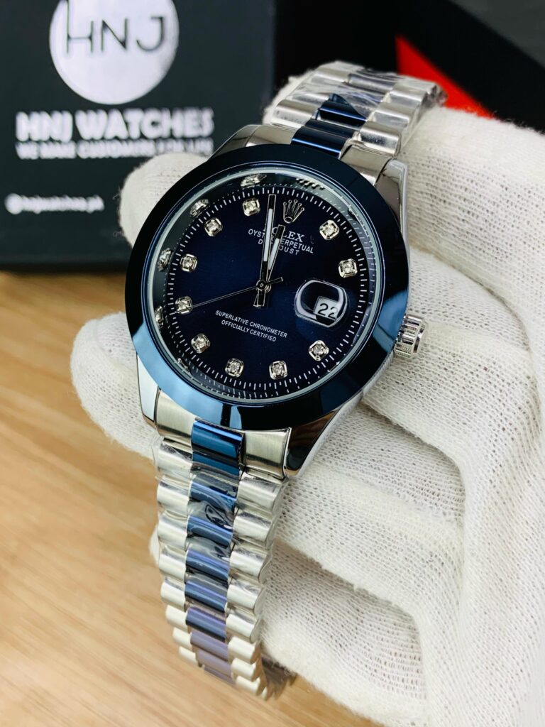 Rolex Men's Two Tone Stone Watch