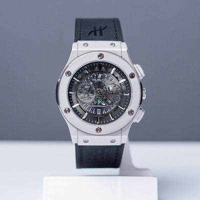 Hublot-Inspired Skeleton Watch + Black Aura Arabic Watch