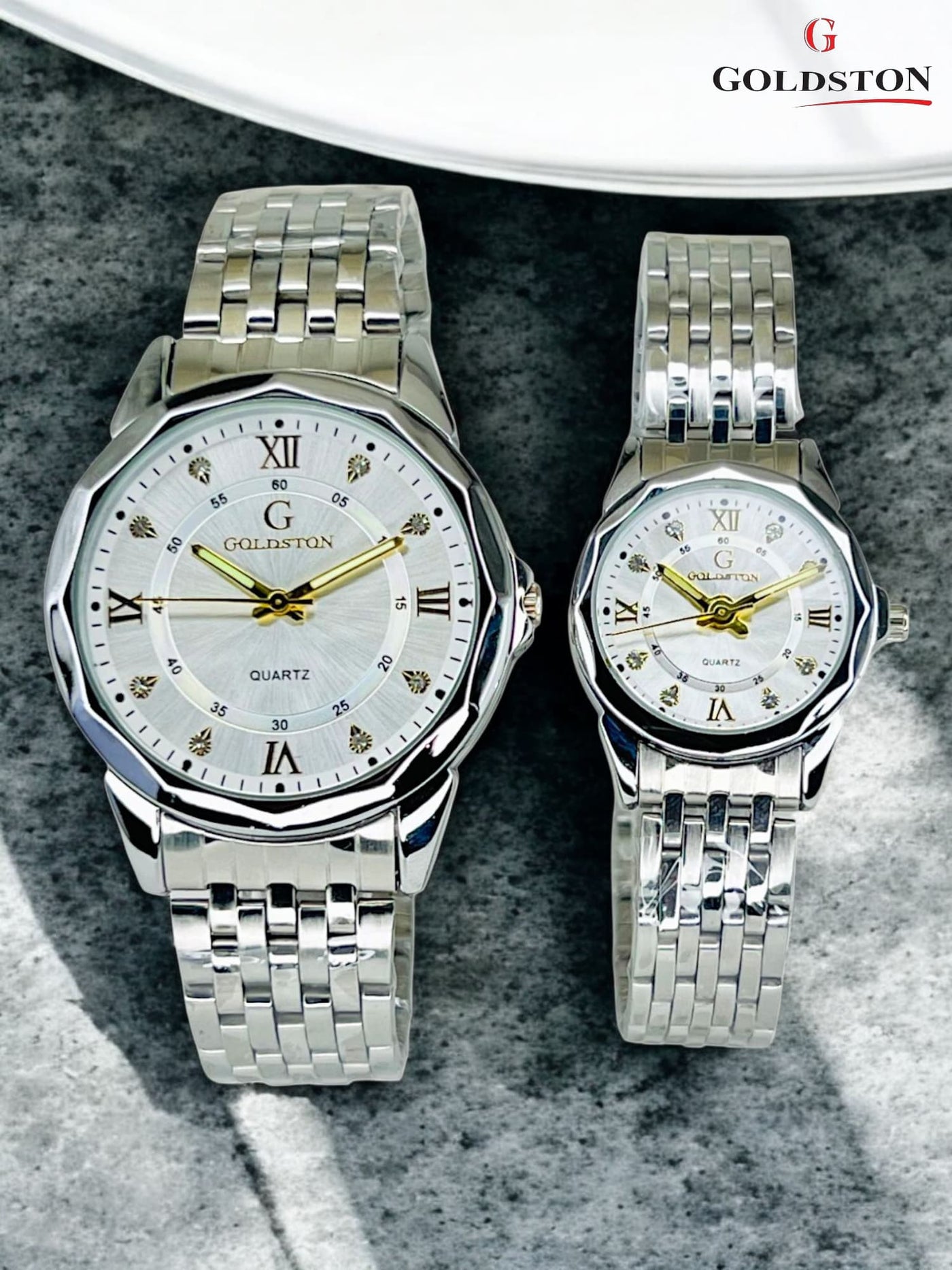 Elegant Silver Couple Watch Set – Timeless Design| Water Resistance