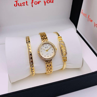 Stylish Women’s Watch Set with 2 Unique Bracelets