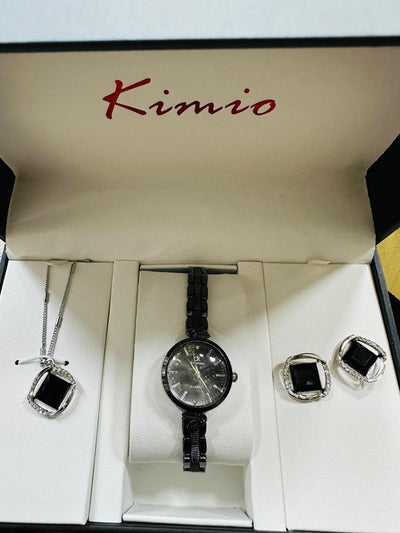 Graceful Women’s Accessory Set – Watch, Earrings & Necklace
