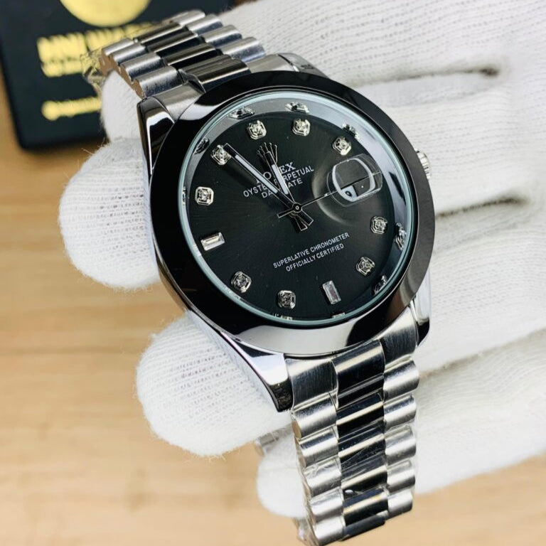 Rolex Men's Two Tone Stone Watch