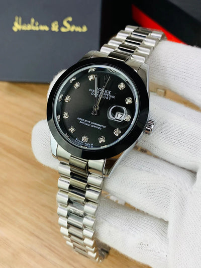Rolex Men's Two Tone Stone Watch