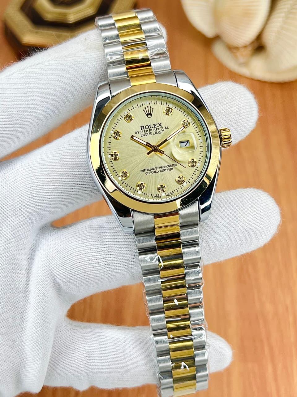 Rolex Automatic Two Tone Premium Quality Timepiece